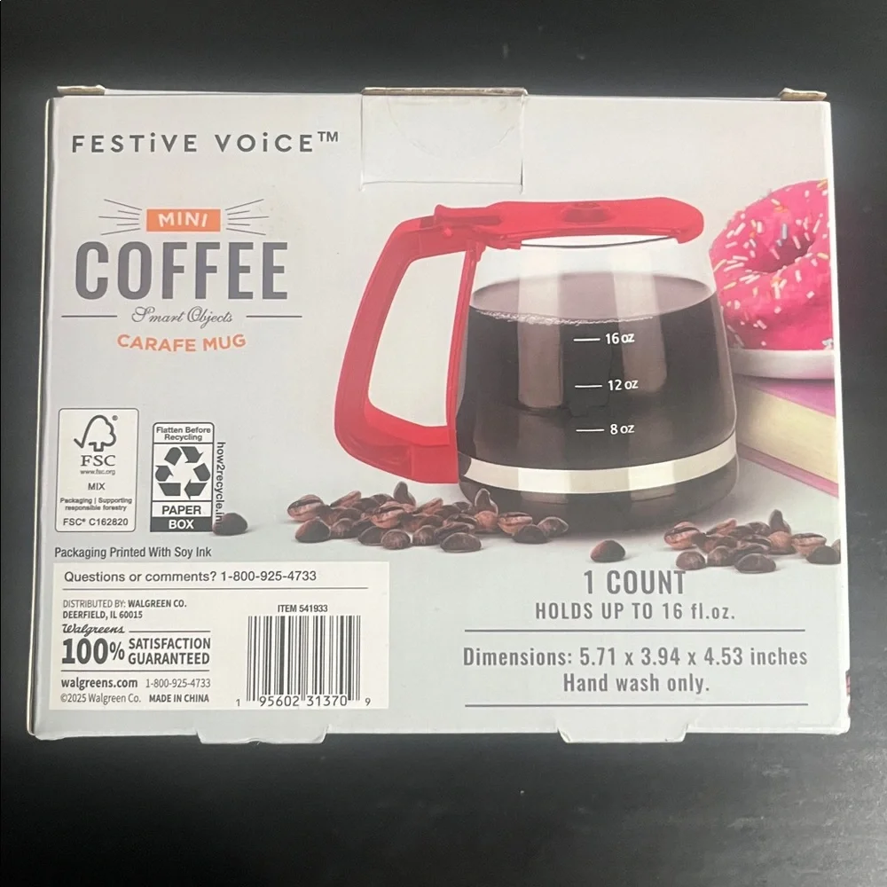 Festive Voice Mini Coffee Pot/Carafe Mug